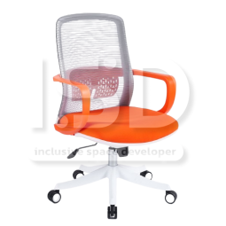 FLASH swivel chair gray/orange/white frame