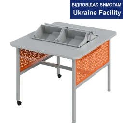 Стіл для робототехніки та STEM на металокаркасі з лотками (1400х1200х900 мм) Стіл для робототехніки та STEM на металокаркасі з лотками (1400х1200х900 мм)